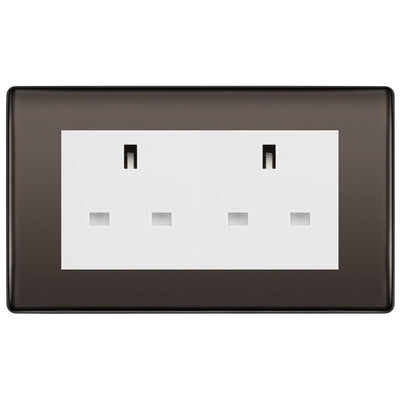 BG Nexus Black Nickel 4 Gang 13A Unswitched Socket - NBN4GUSSW by British General (BG-NBN4GUSSW)
