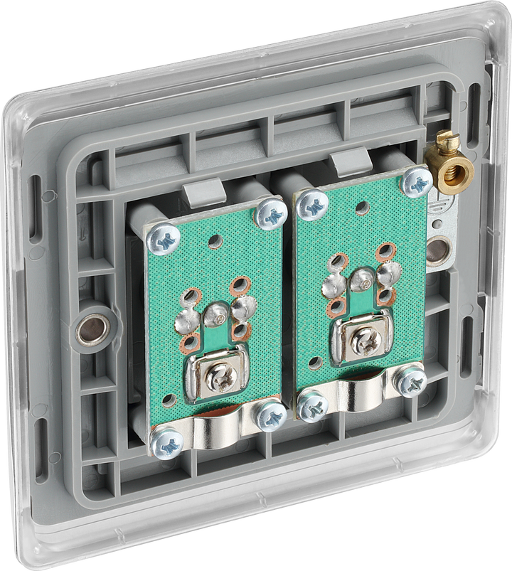 NBS66 Back - This TV/FM diplex socket from British General has 2 connection points and separates the TV and FM band signals from systems where both signals are combined on a single aerial down-lead.