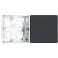 BG Evolve Matt Grey 2 Way Single Edge to Edge Rocker Switch PCDMG12EB with 25mm Steel Back Box