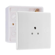 BG Electrical 2A Unswitched Round Pin Socket White & 32mm Pattress Back Box by British General (BG-828+891)