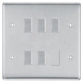BG Brushed Steel 5 Gang Intermediate Custom Grid Light Switch Back Box Included