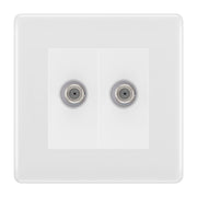 BG White Moulded Double Satellite Socket NWM642W by British General (BG-NWM642W)