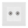 BG White Moulded Double Satellite Socket NWM642W by British General (BG-NWM642W)