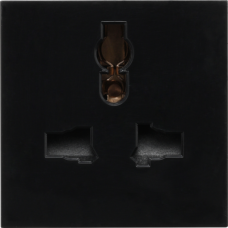 BG EMUNVB Euro Module Universal Unswitched Socket - Black