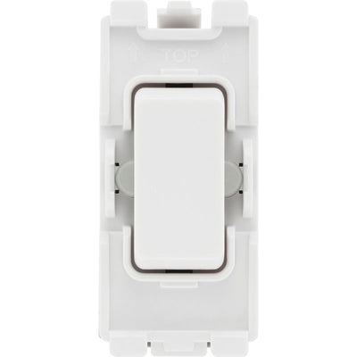 BG R14C Nexus Grid White 20A 20AX 2 Way 1 Pole Retractive PRESS Centre-Off Switch Module