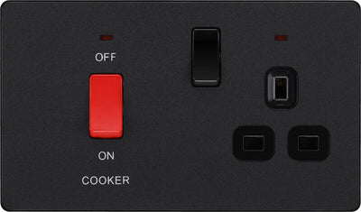 BG Evolve Matt Black Screwless Switches & Sockets Black Inserts Full Range