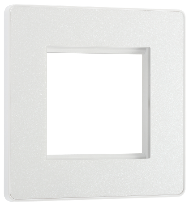 BG PCDCLEMS2W Pearlescent White Evolve 2 Euro Module Front Plate - White Insert