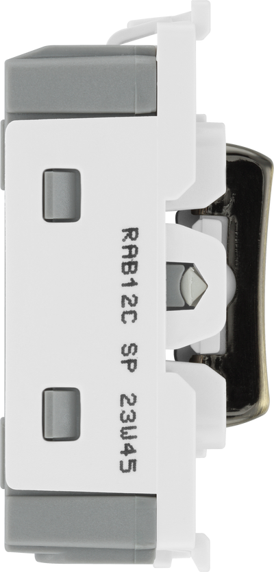 BG RAB12C Nexus Grid Antique Brass 20AX 2 Way 1 Pole Centre-Off Switch Module