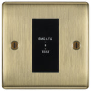 BG Nexus Metal Antique Brass 20AX 2 Way Emergency Lighting Test Key Switch - Black Insert