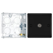 BG Nexus Matt Black Single Coaxial Socket NFB60 with 25mm Steel Back Box by British General (BG-NFB60-HGS02)