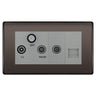 BG Nexus Black Nickel TV/FM/SAT + Return & 1 Gang Tel - Screened Triplex Socket NBN68G by British General (BG-NBN68G)