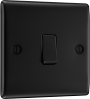 BG NFB13 Nexus Metal Matt Black 1 Gang 20A 16AX Intermediate Plate Switch by British General (BG-NFB13-Shopify-SA_1)