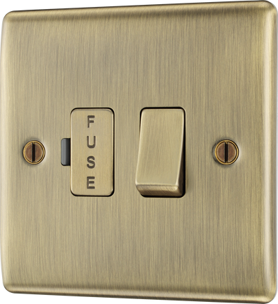 BG NAB50 Nexus Metal Antique Brass 13A Switched Fused Spur Unit by British General (BG-NAB50-Shopify-SA_1)