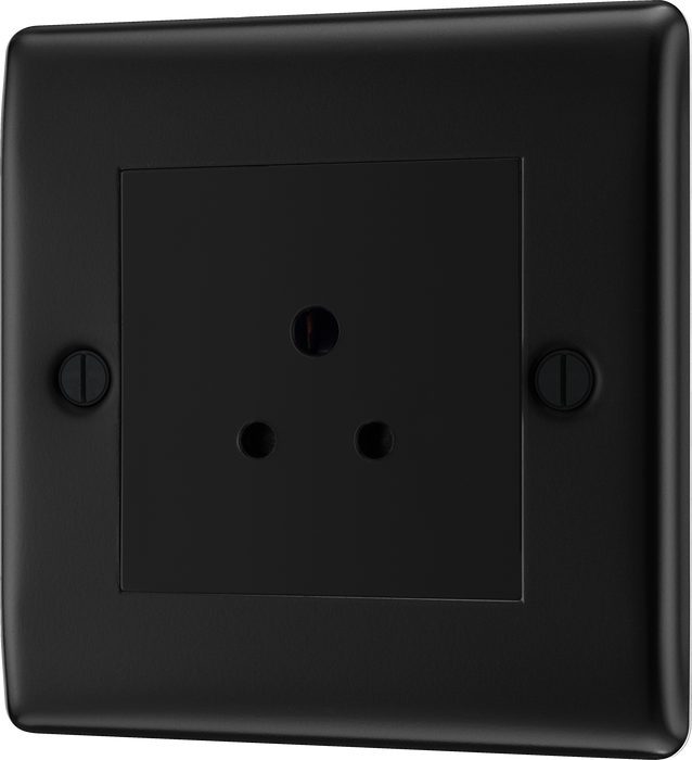 BG NFB28B Nexus Metal Unswitched Round Pin Socket 2A - Black Insert - Matt Black