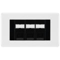 BG White Moulded 3 Gang RJ45 Cat5e Data Socket Black Inserts