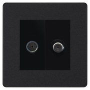 BG Evolve Matt Black TV & Satellite Socket PCDMBTVSATB by BG Evolve (BG-PCDMBTVSATB)