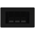 BG Screwless Matt Black 3 Gang IDC Secondary Telephone Socket - Black Insert