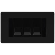 BG Screwless Matt Black 3 Gang IDC Secondary Telephone Socket - Black Insert by British General (BG-FFBBTS3B)