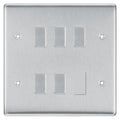 BG Brushed Steel 5 Gang 2 Way Custom Grid Light Switch with Back Box Included