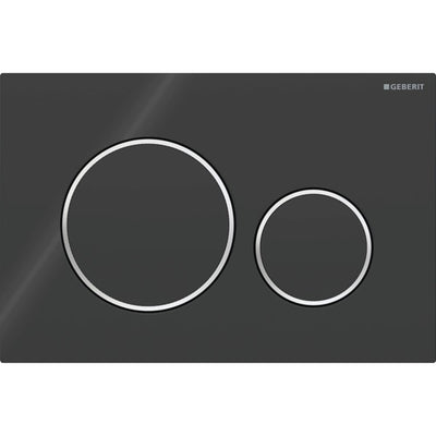 Geberit Sigma20 Round WC Dual Flush Plate - Black / Chrome - 115.882.KM.1