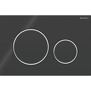 Geberit Sigma20 Round WC Dual Flush Plate - Black / Chrome - 115.882.KM.1 by Geberit (Geberit-115.882.KM.1)