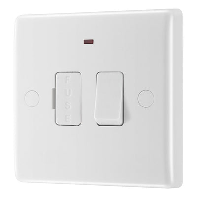 BG Nexus 13A 2 Pole Switched Spur + Neon + Cable Outlet & 50mm Pattress Back Box