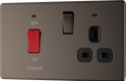  FBN70B Front - This 45A cooker control unit from British General includes a 13A socket for an additional appliance outlet and has flush LED indicators above the socket and switch.