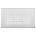 BG Screwless Brushed Steel 3 Gang RJ45 CAT6 Data Socket White Insert