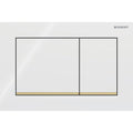 Geberit Omega20 Square WC Dual Flush Plate - White & Gold - 115.080.KK.1