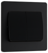 BG Evolve PCDMB42WB Matt Black 2 Gang 20A 16AX 2 Way Switch-Black Insert by British General (BG-PCDMB42WB-Shopify-SA_1)