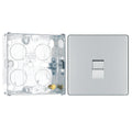 BG Screwless Polished Chrome 1 Gang Master Telephone Socket FPCBTM1 with 25mm Steel Back Box