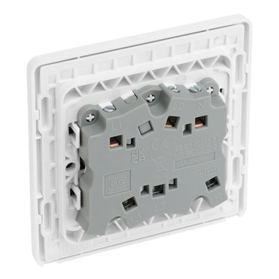 BG Evolve Brushed Steel 10A Triple Pole Fan Isolator Switch PCDBS15W with 35mm Steel Back Box