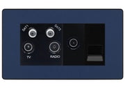 BG Evolve Matt Blue Quadplex Combination TV Socket PCDDB69B by British General (BG-PCDDB69B)
