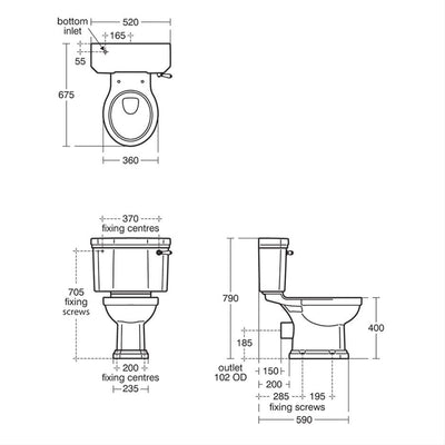 Ideal Standard Waverley 650mm Close Coupled Pan - U470801 by Ideal Standard (IdealStandard-U470801)