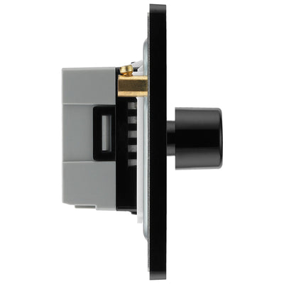 BG Evolve Matt Black 3 Gang Custom Grid Dimmer Light Switch PCDMB83B by British General (Evolve-MB-CUSTOM-3GANG-3xDIMMER)