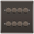 BG Black Nickel 8 Gang Trailing Edge LED Dimmer Light Switch 2 Way Custom Switch