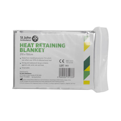 Disposable Heat Retaining Adult Blanket by St John Ambulance (Safelincs-STJHRBA)