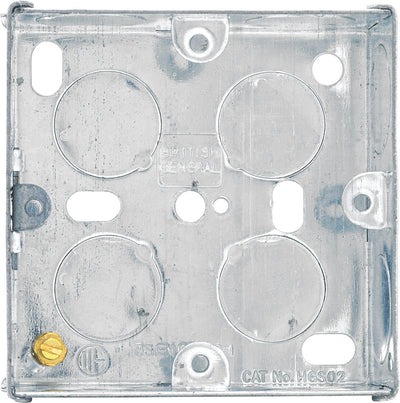 BG HGS02 1 Gang 25mm Steel Knockout Box by British General (BG-HGS02)