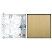 BG Evolve Satin Brass 2 Way Single Edge to Edge Rocker Switch PCDSB12EB with 25mm Steel Back Box