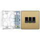 BG Evolve Satin Brass 3 Gang 20A 16AX 2 Way Light Switch PCDSB43B with 35mm Steel Back Box