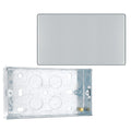 BG Screwless Polished Chrome Double Blanking Plate FPC95 with 25mm Steel Back Box
