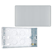 BG Screwless Polished Chrome Double Blanking Plate FPC95 with 25mm Steel Back Box