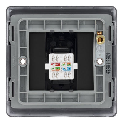 BG Nexus Matt Black RJ45 Single Data Outlet Socket NFBRJ451 with 25mm Steel Back Box