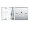 BG Nexus Polished Chrome 5A Unswitched Round Pin Socket NPC29W with 25mm Steel Back Box by British General (BG-NPC29W+HGS02)
