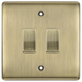BG Nexus Antique Brass 2G Grid Switch Kit – 20A 2-Way & Retractive Press Module