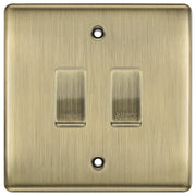 BG Nexus Antique Brass 2G Grid Switch Kit – 20A 2-Way & Retractive Press Module by British General (BG-Nexus-AB-2G-1x2Way-1xPress)