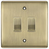 BG Nexus Antique Brass 2G Grid Switch Kit – 20A 2-Way & Retractive Press Module by British General (BG-Nexus-AB-2G-1x2Way-1xPress)