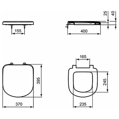Ideal Standard Tempo 390mm Soft Close Toilet Seat - T679901 by Ideal Standard (IdealStandard-T679901)