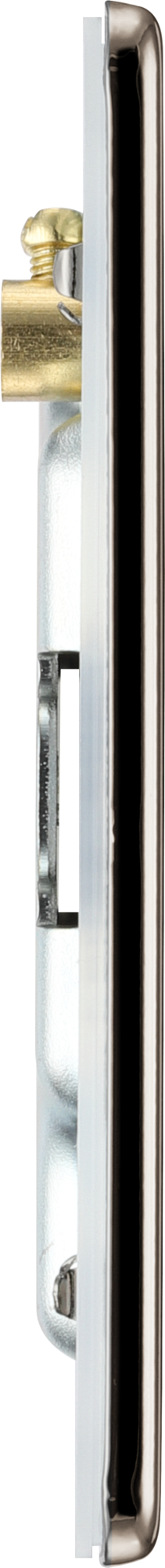 FBN95 Side - This screwless black nickel double blank plate from British General is ideal for covering unused electrical connections and has a slim clip-on/off front plate for a luxurious finish. 