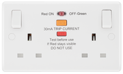 BG 822ARCD Moulded Round Edge | White | 2 Gang 13A Type A RCD 30mA 3120W Max Load 1 Pole Switched Socket